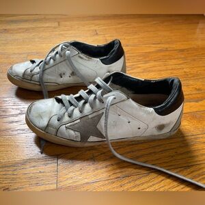 Golden Goose Superstar Distressed Sneakers, size 8